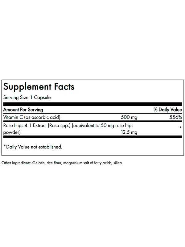 Vitamina C 500 Mg Swanson 100 Cápsulas